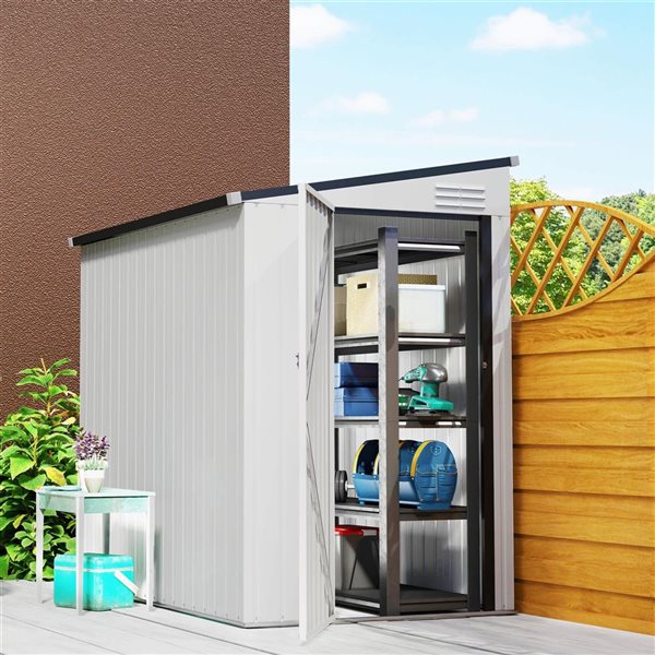 Outsunny 6-ft x 4-ft 2-Window Outdoor Garden Shed - White