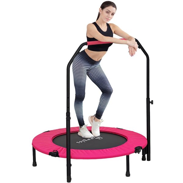 Soozier 40-in Rebounder Trampoline for Adults with Handle - Pink
