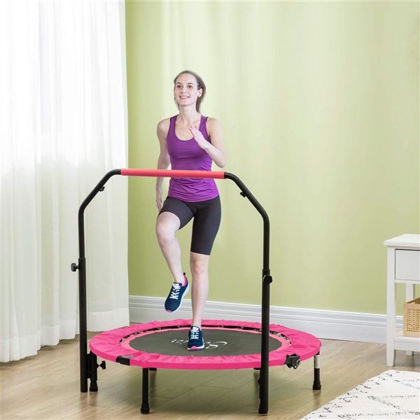 Soozier 40-in Rebounder Trampoline for Adults with Handle - Pink