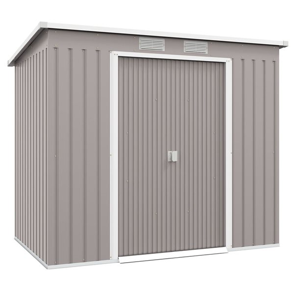 Small Rona Sheds Outsunny 7-ft x 4-ft Lean-to Outdoor Storage Shed with Vents - Grey 845 ...