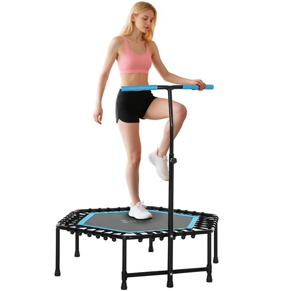 Soozier 45-in Rebounder Trampoline with Adjustable Handle - Blue