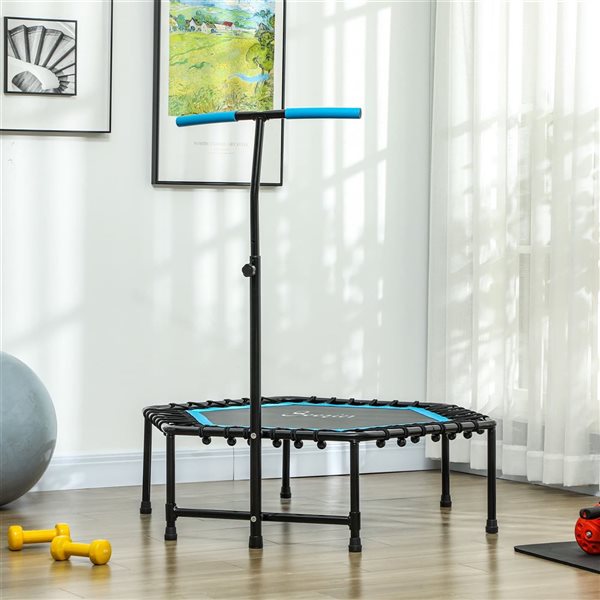 Soozier 45-in Rebounder Trampoline with Adjustable Handle - Blue