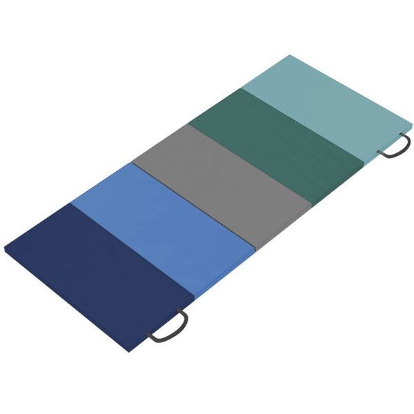 Soozier 8-ft Folding Training Pilates Mat with Carry Handles - Mixed Colour