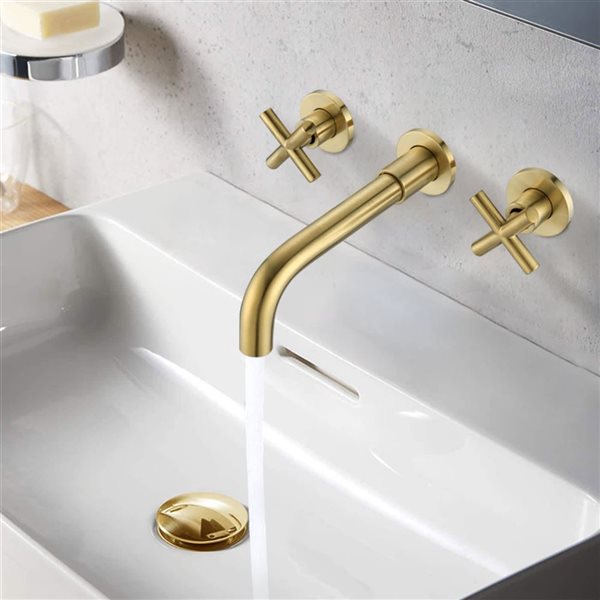 Clihome 2-Handle Bathroom Sink Faucet - Brushed Gold
