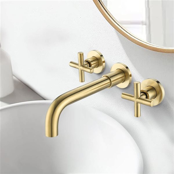 Clihome 2-Handle Bathroom Sink Faucet - Brushed Gold