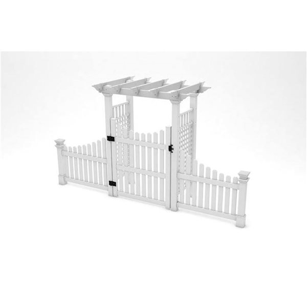 Vita Fairfield Arbor w/ 60-in Gate and Wings - White