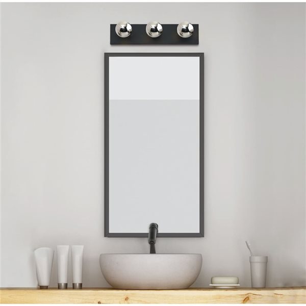Westinghouse Lighting 3-Light Indoor Bath Bar Wall Fixture - Matte Black