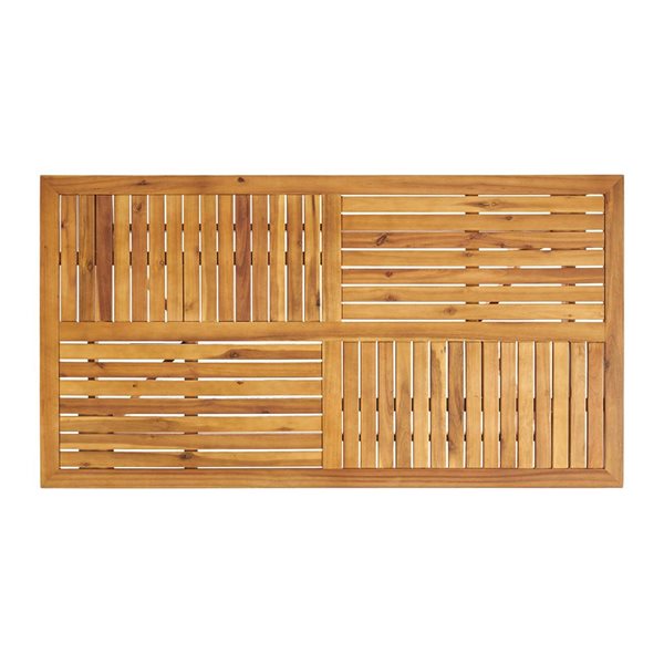 Best Selling Home Décor Hermosa 59-in Acacia Wood Outdoor Rectangular Table with Slatted Top