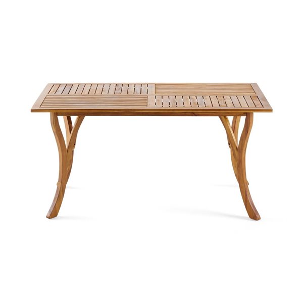 Best Selling Home Décor Hermosa 59-in Acacia Wood Outdoor Rectangular Table with Slatted Top