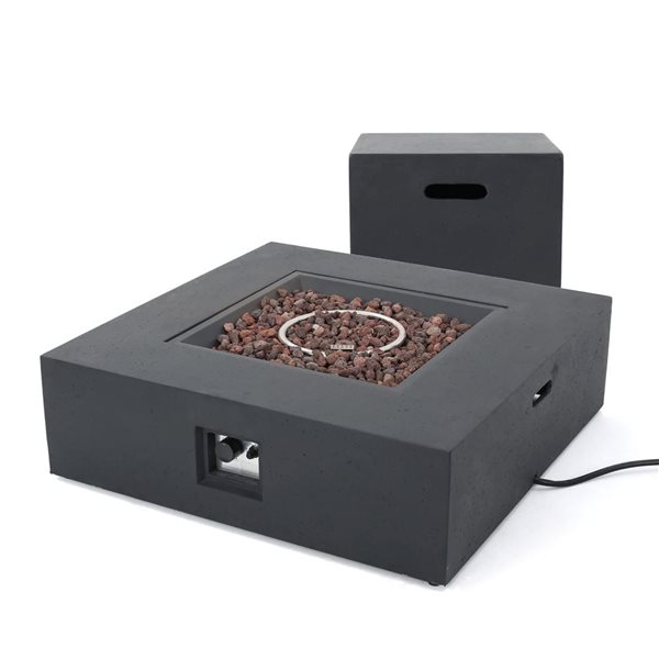 Best Selling Home Décor Aidan Outdoor Square 50000 BTU Propane Fire Pit Table with Tank Holder