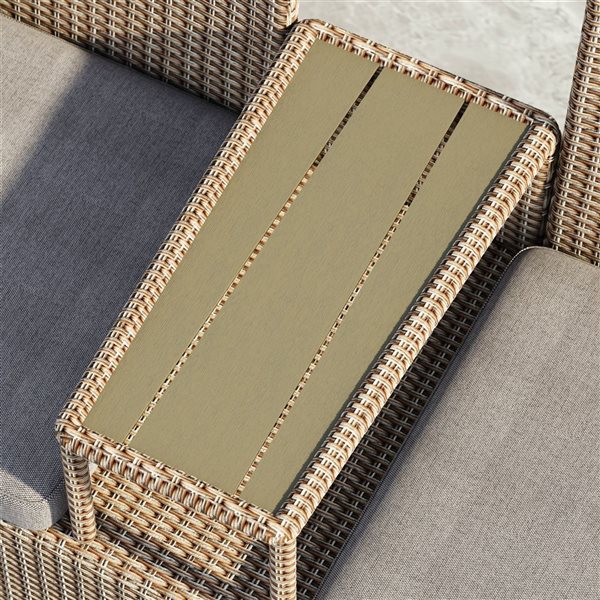 Sirio Lublin Tête-à-tête Outdoor Wicker Bench - Grey
