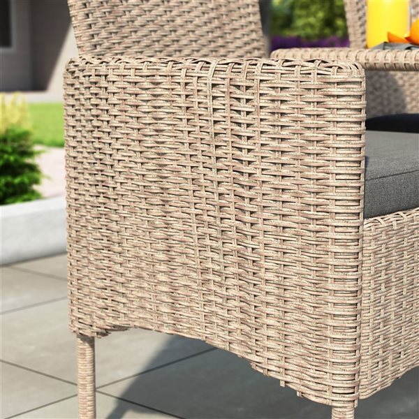 Sirio Lublin Tête-à-tête Outdoor Wicker Bench - Dark Grey