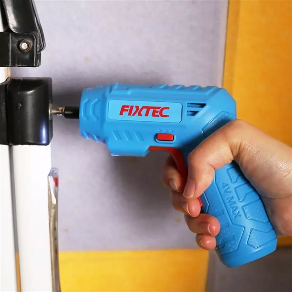FIXTEC 4 V Li-Ion Cordless USB Rechargeable Screwdriver w/ 5 Drill Bits