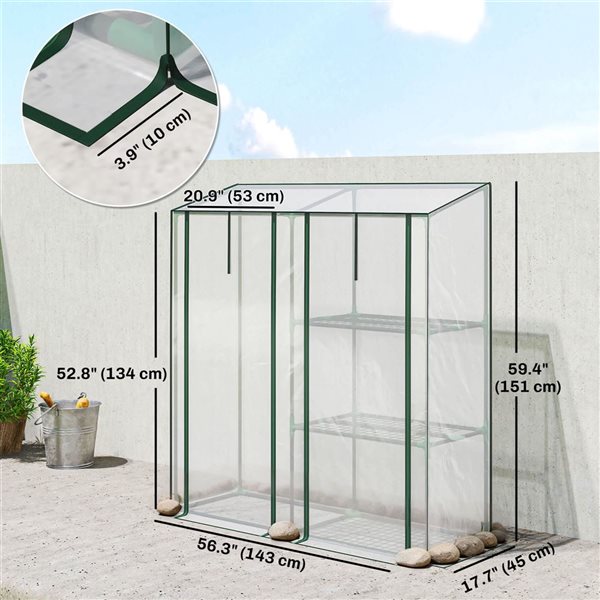 Outsunny 4.7 x 1.48 x 4.95-ft Portable Mini Greenhouse with 3 Shelves