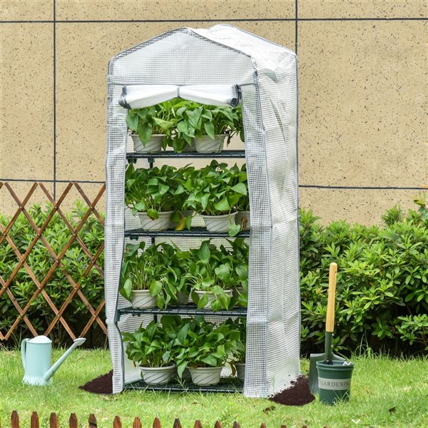 Outsunny 2.3 x 1.6 x 5.2-ft White Outdoor Portable Greenhouse