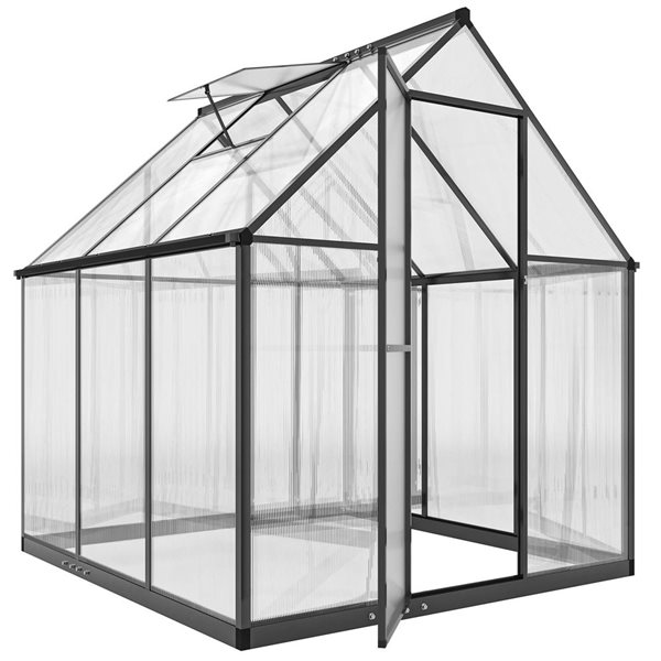 Outsunny 5.84 x 5.5 x 6.4-ft Polycarbonate Walk-ft Greenhouse with Rain Gutter