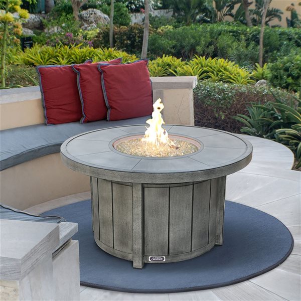 Sunbeam Boa 42-in 50,000-BTU Grey Aluminum Fire Table