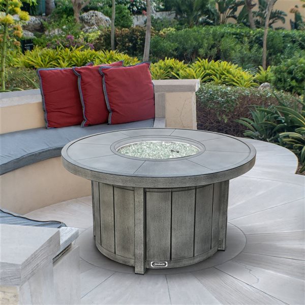 Sunbeam Boa 42-in 50,000-BTU Grey Aluminum Fire Table