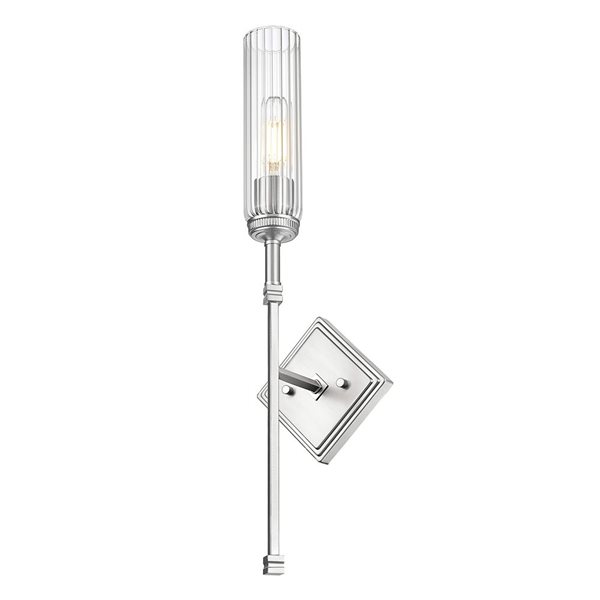 Z-Lite Esme 1-Light 60 W Wall Sconce w/ Clear Glass Shade - Brushed Nickel