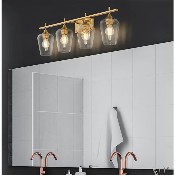 Z-Lite Joliet 4-Light Vanity Light - Burnished Brass