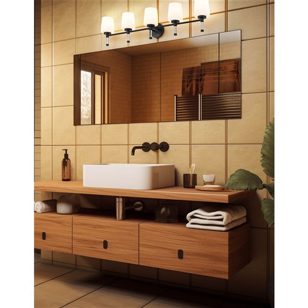 Z-Lite Henri 5-Light Vanity Light - Matte Black