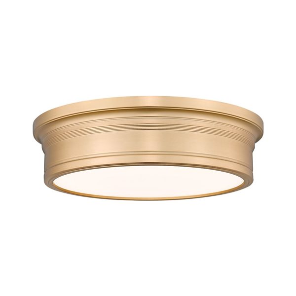 Z-Lite Bentley 1-Light 16-in 40 W Flush Mount Ceiling Light w/ Acrylic Shade - Modern Gold