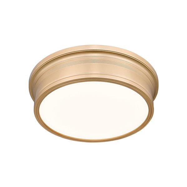 Z-Lite Bentley 1-Light 16-in 40 W Flush Mount Ceiling Light w/ Acrylic Shade - Modern Gold