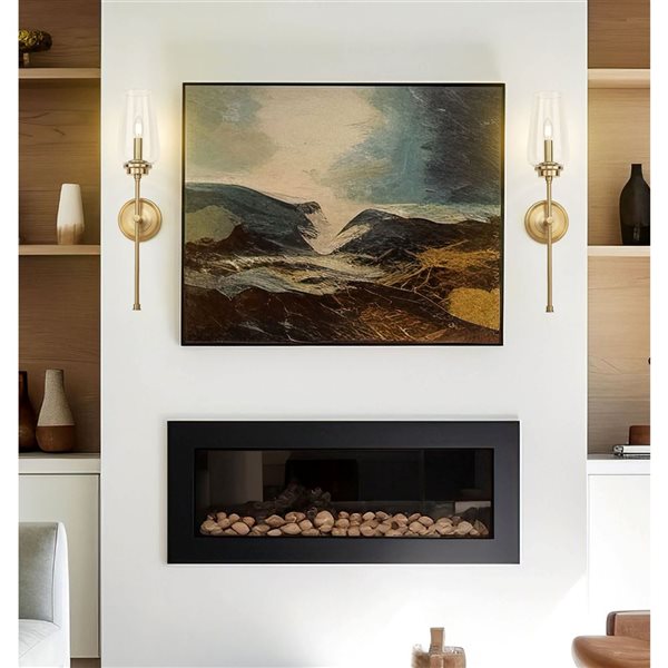 Z-Lite Clara 1-Light 60 W Wall Sconce w/ Clear Glass Shade - Modern Gold