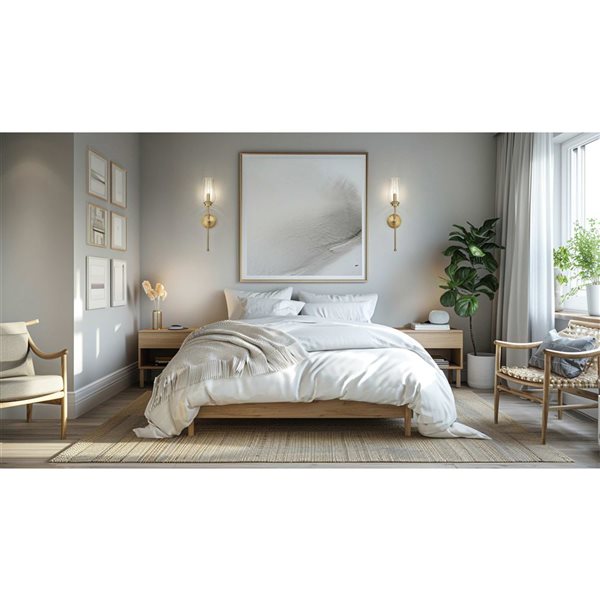 Z-Lite Clara 1-Light 60 W Wall Sconce w/ Clear Glass Shade - Modern Gold