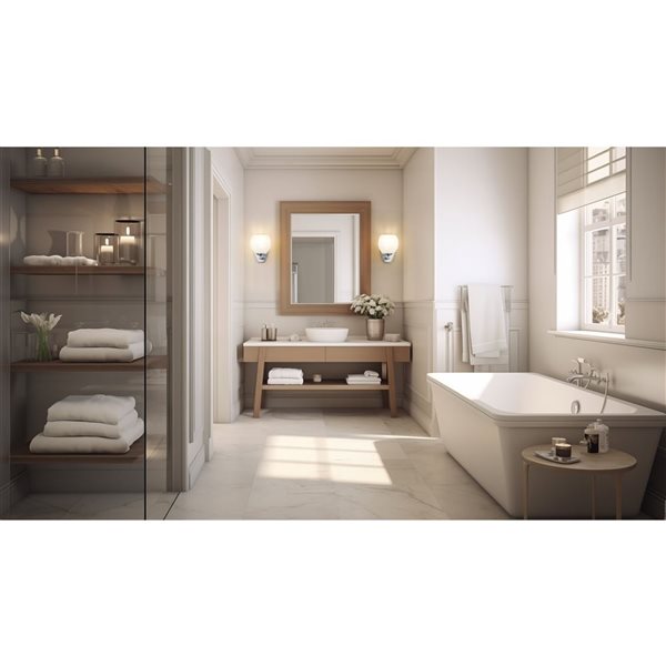 Z-Lite Colette 1-Light 100 W Wall Sconce w/ Feathered White Glass Shade - Brushed Nickel