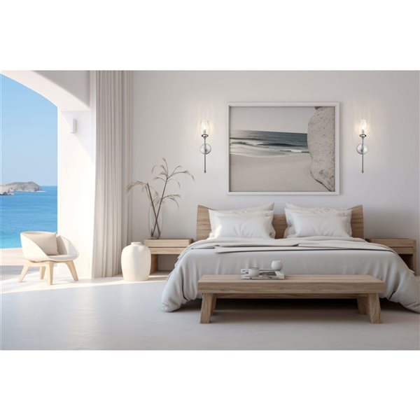 Z-Lite Cassian 1-Light 60 W Wall Sconce w/ Clear Glass Shade - Brushed Nickel