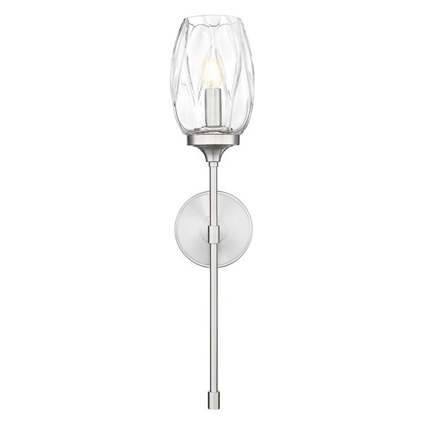 Z-Lite Cassian 1-Light 60 W Wall Sconce w/ Clear Glass Shade - Brushed Nickel