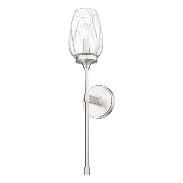 Z-Lite Cassian 1-Light 60 W Wall Sconce w/ Clear Glass Shade - Brushed Nickel
