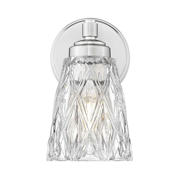Z-Lite Andree 1-Light 100 W Wall Sconce w/ Clear Glass Shade - Brushed Nickel