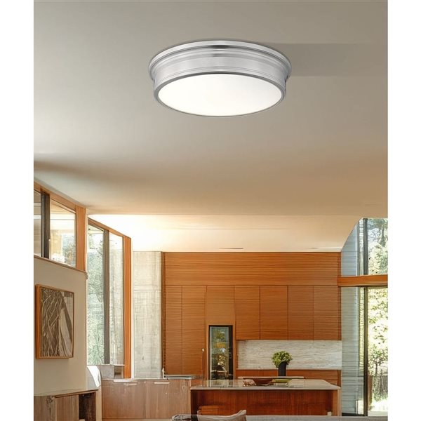 Z-Lite Bentley 1-Light 20-in 50 W Flush Mount Ceiling Light w/ Acrylic Shade - Brushed Nickel