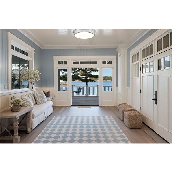 Z-Lite Bentley 1-Light 20-in 50 W Flush Mount Ceiling Light w/ Acrylic Shade - Brushed Nickel