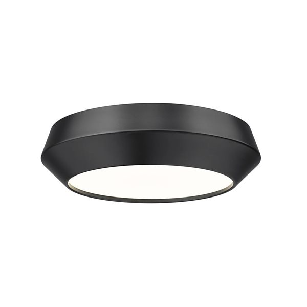 Z-Lite Quasars 1-Light 12-in 24 W Flush Mount Ceiling Light w/ Acrylic Shade - Matte Black