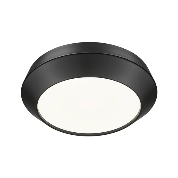 Z-Lite Quasars 1-Light 12-in 24 W Flush Mount Ceiling Light w/ Acrylic Shade - Matte Black
