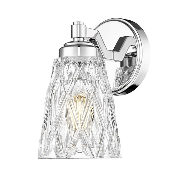 Z-Lite Andree 1-Light 100 W Wall Sconce w/ Clear Glass Shade - Polished Chrome
