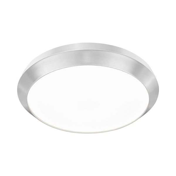Z-Lite Quasars 1-Light 20-in 50 W Flush Mount Ceiling Light w/ Acrylic Shade - Brushed Nickel