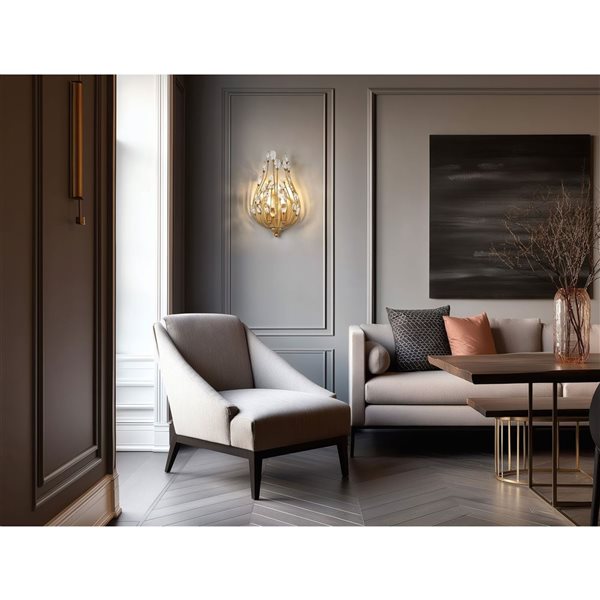 Z-Lite Gabriella 2-Light Wall Sconce 60 W - Modern Gold