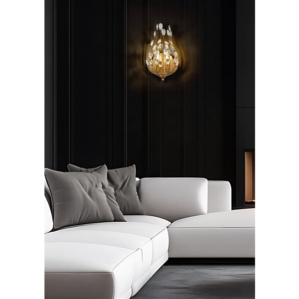 Z-Lite Gabriella 2-Light Wall Sconce 60 W - Modern Gold