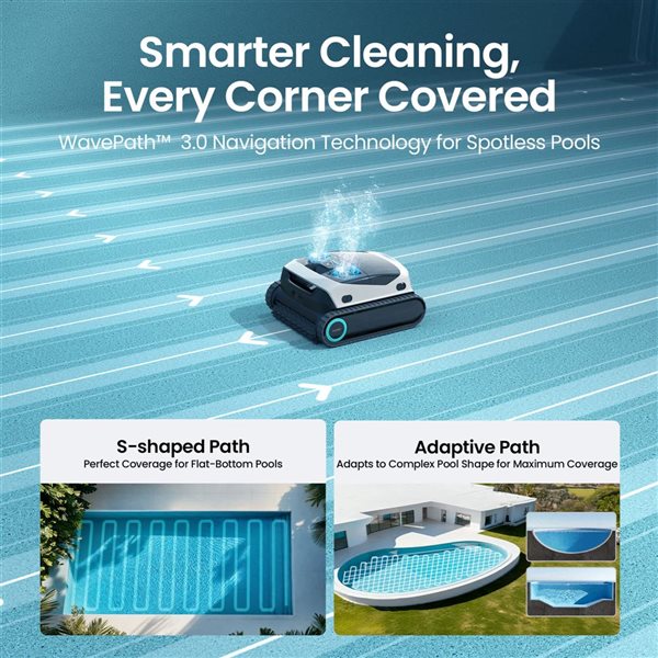 Aiper Scuba N1 Max Cordless Robotic Pool Cleaner w/ Smart Navigation, Horizontal Waterline Cleaning and App Support