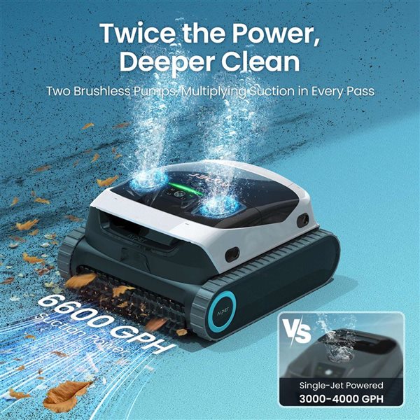 Aiper Scuba N1 Max Cordless Robotic Pool Cleaner w/ Smart Navigation, Horizontal Waterline Cleaning and App Support