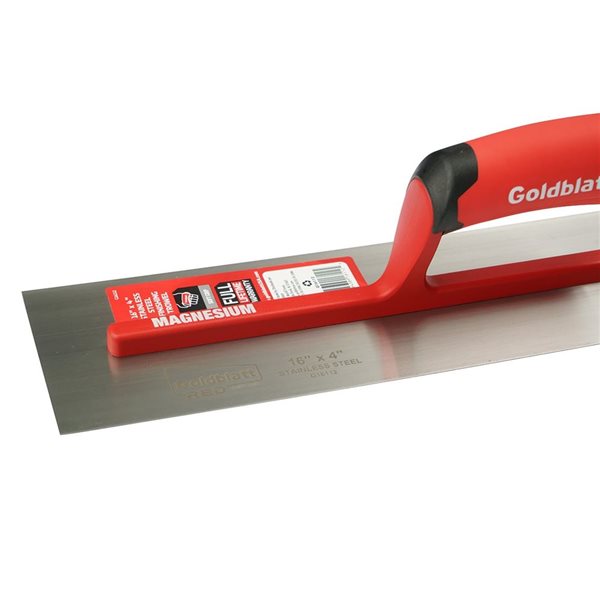 Goldblatt 16 x 4-in Pro Stainless Steel Finish Trowel with Soft Grip Handle