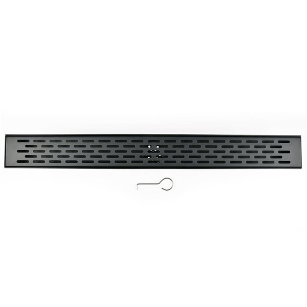 ToWo 36-in Matte Black Linear Drain Slot Grille Grid Brick Style