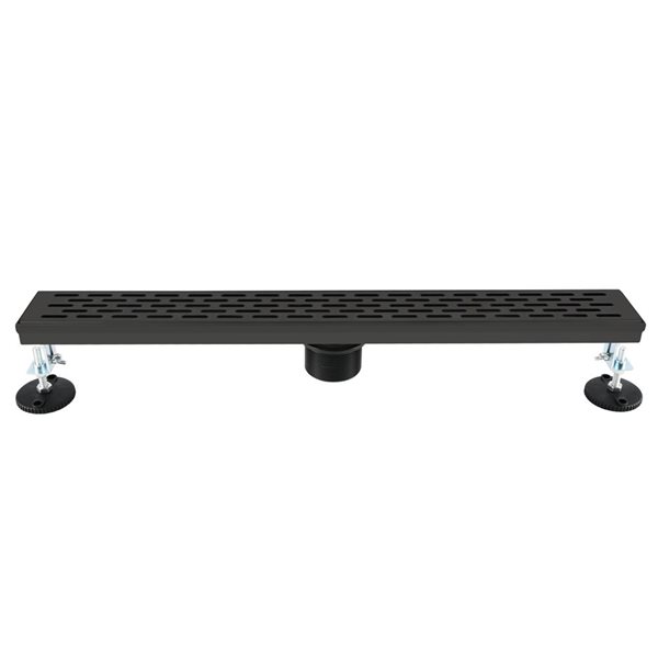 ToWo 24-in Matte Black Linear Drain Slot Grille Grid Brick Style