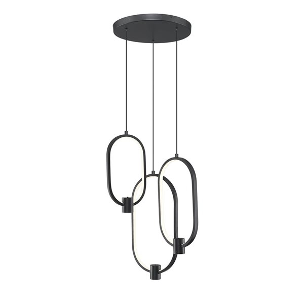 Z-Lite Saros 3-Light Chandelier w/ White Shade - Matte Black