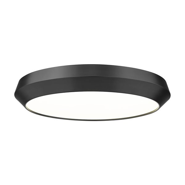 Z-Lite Quasars 1-Light Flush Mount Ceiling Light 20-in - Matte Black