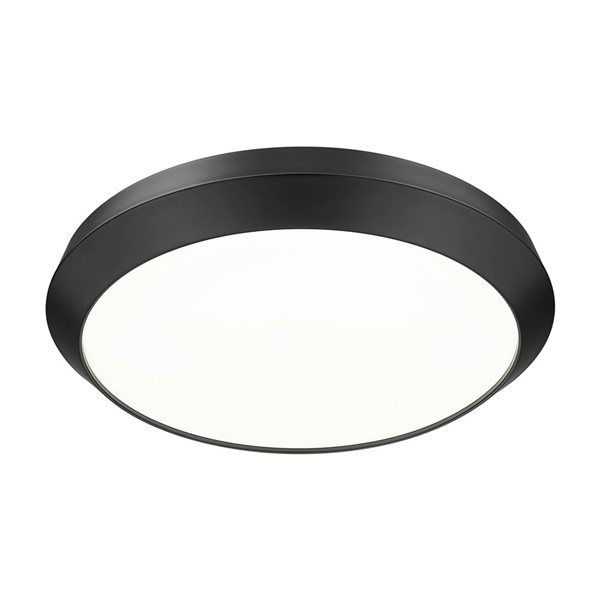 Z-Lite Quasars 1-Light Flush Mount Ceiling Light 20-in - Matte Black
